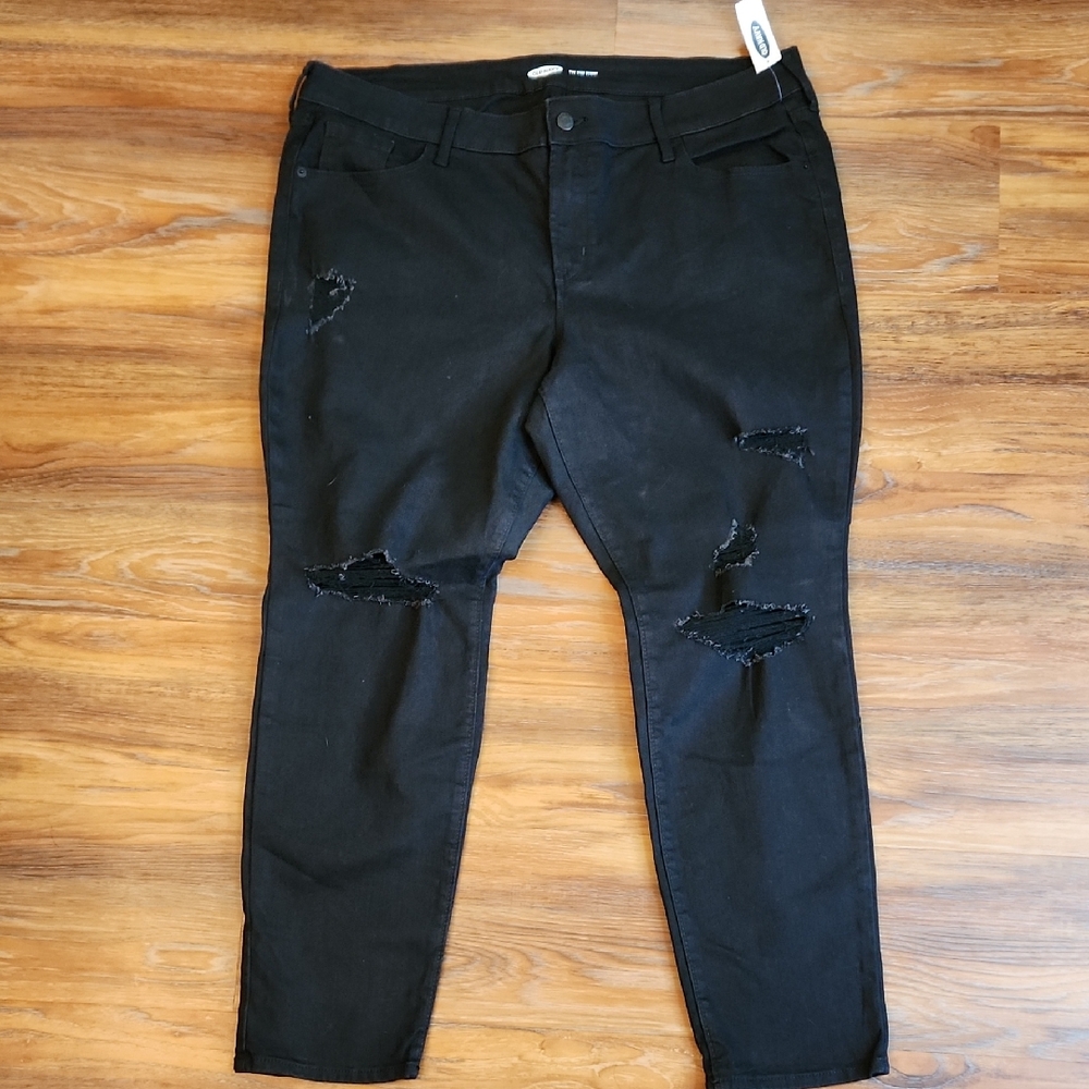 Old Navy Black Distressed Skinny Jeans, 18P